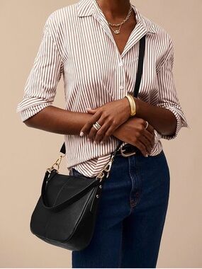 Fossil Jolie Black Leather Crossbody Purse